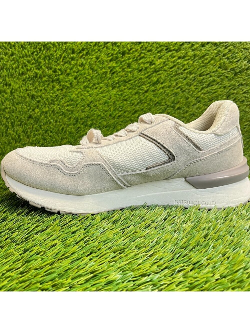 Kuru Apogee Mens Size 8.5 Beige Cream Athletic Running Walking Shoes Sneakers